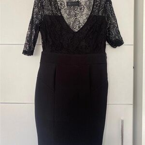 Chic Black Lace Long Sleeve Dress